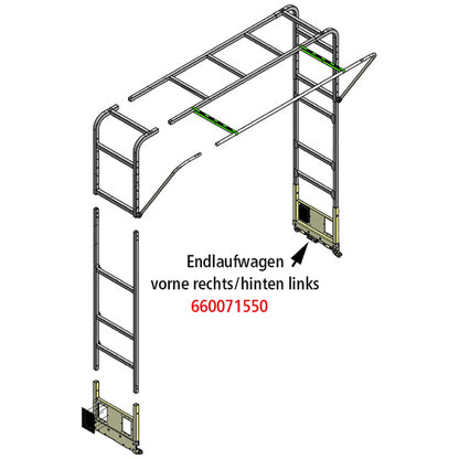 Edscha-päätyvaunu BG SB-Profi, etu oikea/taka vasen