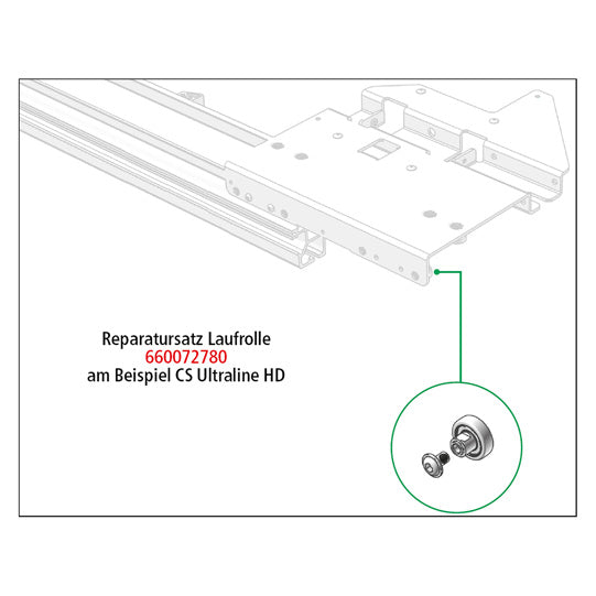 Edscha repair kit roller, w/ internal thread M6