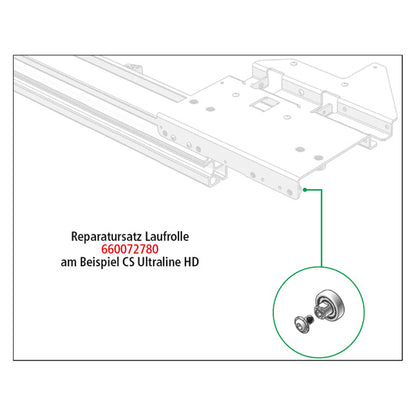 Edscha repair kit roller, w/ internal thread M6
