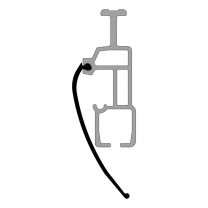 Edscha profile seal/PVC sealing lip, grey, 125mm, L 18.5 m