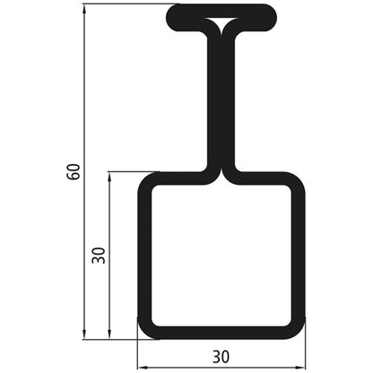 Edscha-ohjauskisko, pituus 4000 mm, sinkittyä terästä.