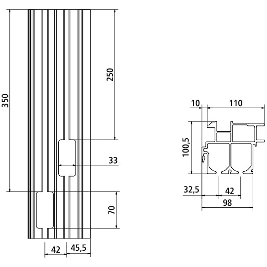 Curtain Sider Profile Universal Classic L 13600 mm