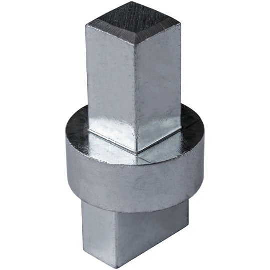 Adapter spacer 27 mm bottom to square 12 mm, galvanised
