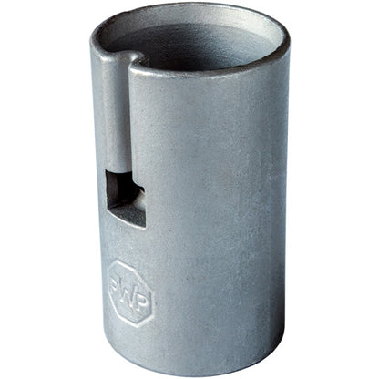 Bottom adapter f. aluminium clamping tube 27 mm, SS, w/ slot