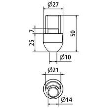 Suer top insert f. tarpaulin clamping tube Ø 27 mm, SS