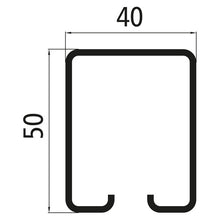 Steel C-track galvanised, length 7000 mm