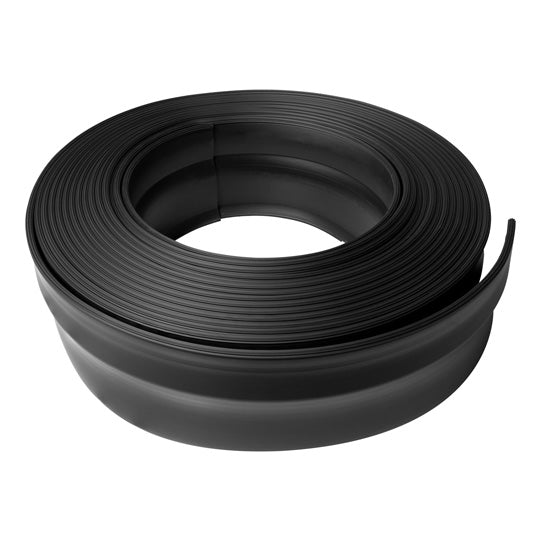 PVC sealing lip/rubber seal, black, 16 m, f. stl. C-track