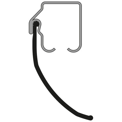 PVC sealing lip/rubber seal, black, 16 m, f. stl. C-track