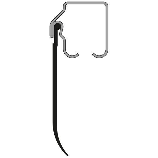 PVC-tätningsläpp/gummitätning, svart, 56 m, för stål C-spår