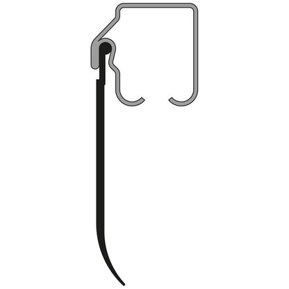 PVC sealing lip/rubber seal, black, 56 m, f. stl. C-track