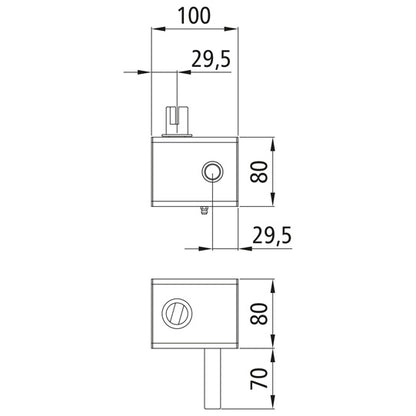 Pressun kiristysvaihde käsipyörälle, L, pohjamaalattu