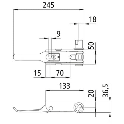 Tensioning ratchet PWP Tender, L, slotted attachment, hot-dip g