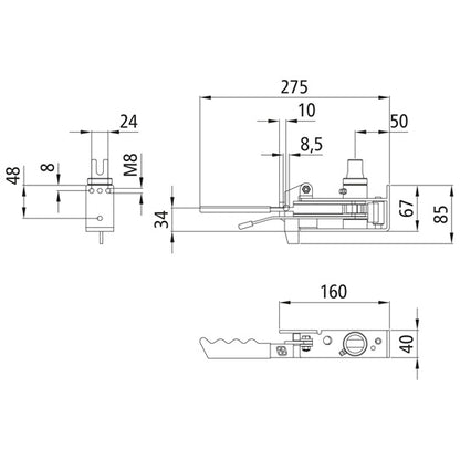 Suer tarpaulin tensioning ratchet 40 mm, L, galvanised