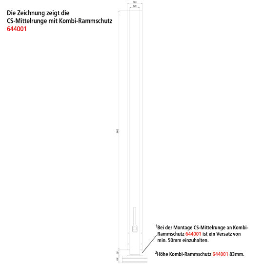 CS-centre pillar f. Suer combi ram protection, KTL-coated