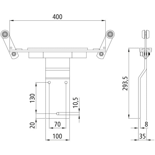 Rungenlaufwagen CS-centre pillar
