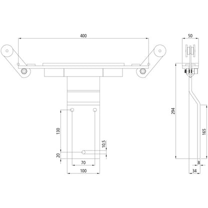 Stanchion trolley CS-centre pillar f. stl. C-rails