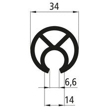 Tarpaulin tensioning tube, aluminum raw, Ø 34 mm, length 3300 m