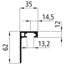 PWP guide profile 52009, cut to size, anodized, 2500mm