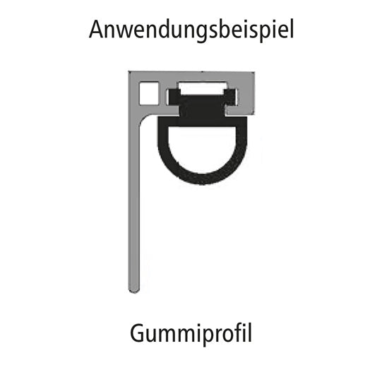 Black rubber seal for aluminum profiles 52009 and 51527