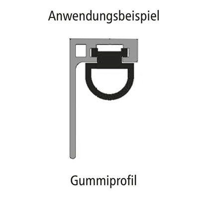 Black rubber seal for aluminum profiles 52009 and 51527