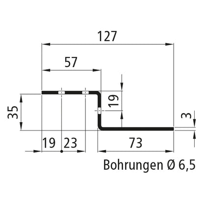 PWP-styrplatta 73 mm, rostfritt stål, 2980 mm