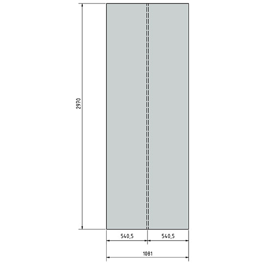 EVO-Therm sandwichpanel, 2970 x 1081 x 25 mm, vit RAL9010