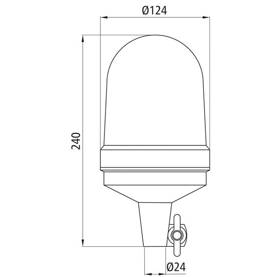 Rotating beacon, amber, H1, 12 V/55 W, for mounting on adapter
