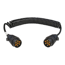 Spiral connecting cable 7-pin, 12 V, ISO 1724, stretched 3 m
