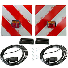 Warning sign set, fully wired with lighting, 423 x 423 mm