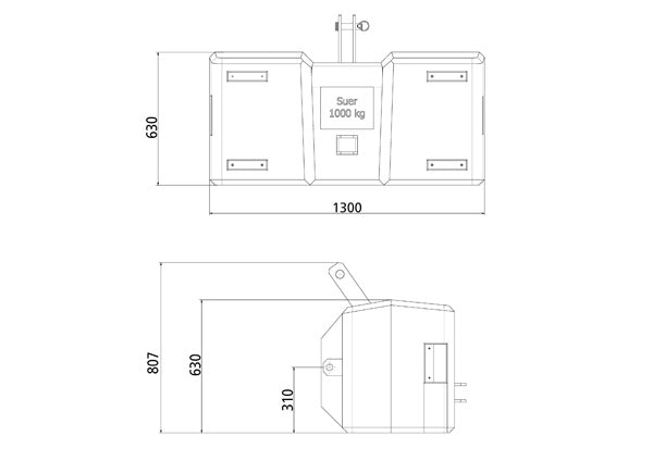 SB1000 Reinf.ced concrete weight, Cat. II, red