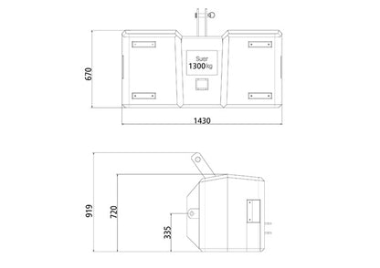 SB1300 Reinf.ced concrete weight, Cat. II, grey