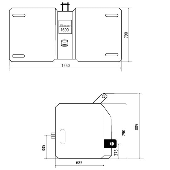 SB1600 Reinf.ced concrete weight, Cat. II, blue