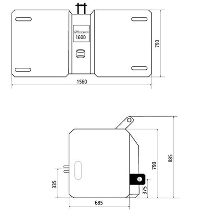 SB1600 Reinf.ced concrete weight, Cat. II, blue