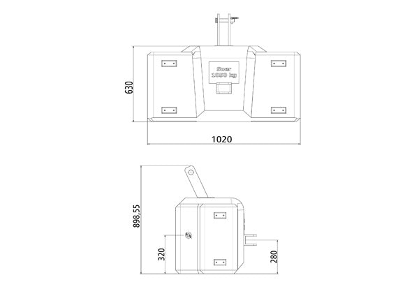 SM1050 Heavy concrete weight Cat. II, black