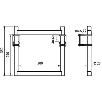 Drawbar access size 2 galvanized