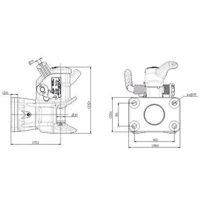 Automatic clutch C99170031 - S01 1431 1, 140x80 mm