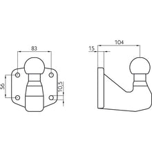 ROKK445 Ball coupling K50 83 x 56 mm M10