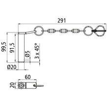 004422202 Bolt w/ chain f. hold-down device