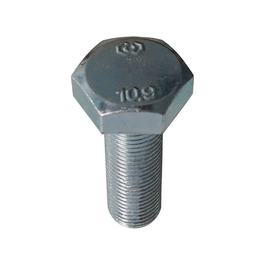 Sexkantsskruv med fingänga, förzinkad, M 10x1x30, 10.9