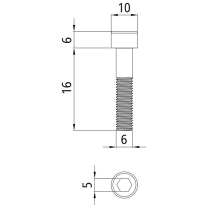 Sexkantsskruv, galvaniserat stål, M6 x 16 - 8.8, DIN 912