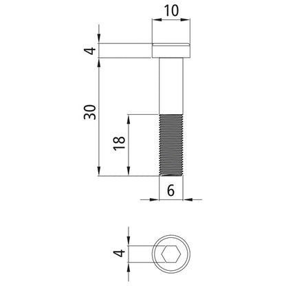 Cheese head screw, galvanized steel, M 6 × 30 - 8.8, DIN 7984