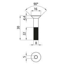 Försänkt skruv med sexkantshylsa, A2, rostfritt stål, M12×30-8.8, ISO 10642