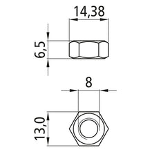 Sexkantsmutter, förzinkad, M 8