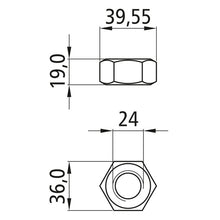 Sexkantsmutter, förzinkad, M 24