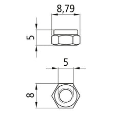 Hexagon nut with clamping part, galvanized, M5, fix. 8, DIN 985