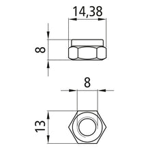 Sexkantsmutter med klämdel, förzinkad, M8, fix. 8, DIN 985