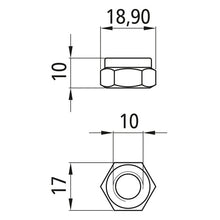 Sexkantsmutter med klämdel, förzinkad, M10, fix. 8, DIN 985