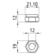 Sexkantsmutter med klämdel, förzinkad, M12, fix. 8, DIN 985