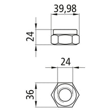 Sexkantsmutter med klämdel, förzinkad, M24, fix. 8, DIN 985