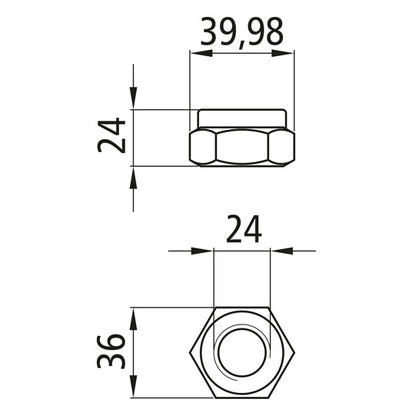 Sexkantsmutter med klämdel, förzinkad, M24, fix. 8, DIN 985